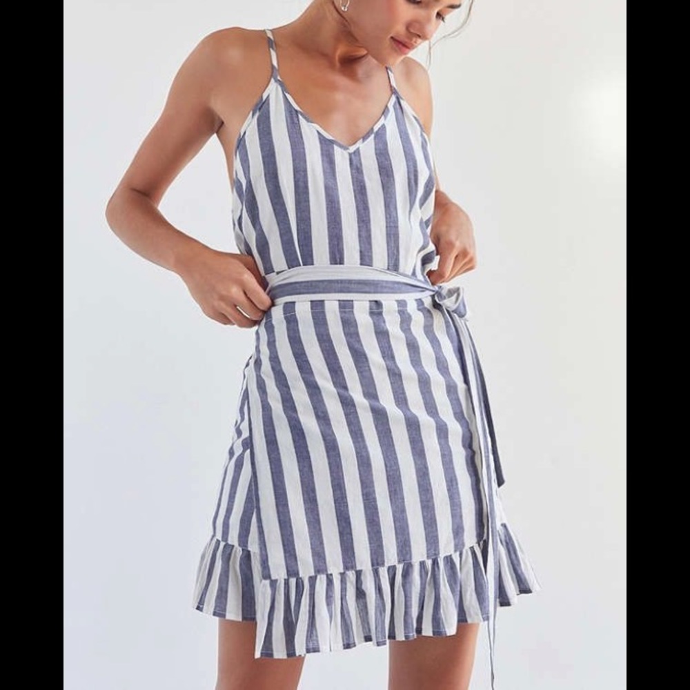 Vetiver Ali Striped Wrap Dress